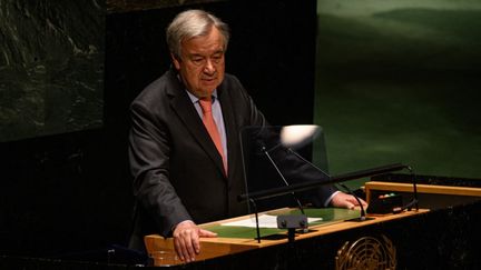 Le secrétaire général de l'ONU Antonio Guterres, à New York, le 1er août 2022. (ED JONES / AFP)