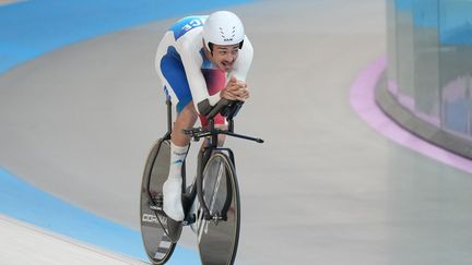 Alexandre Léauté sur la poursuite individuelle 3 000m, le 30 août 2024, au Vélodrome Saint-Quentin-en-Yvelines. (LECOCQ CEDRIC / KMSP)