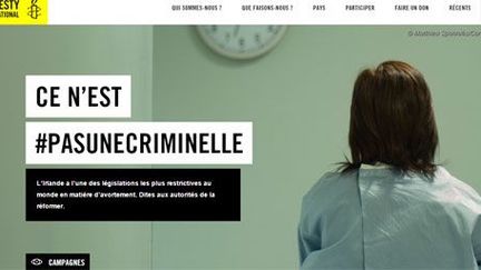 Capture écran sur la campagne d'Amnesty sur l'interdiction de l'avortement en Irlande. (Amnesty International)