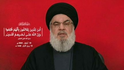 Hezbollah leader Hassan Nasrallah on September 19, 2024 during a speech. (AL-MANAR)