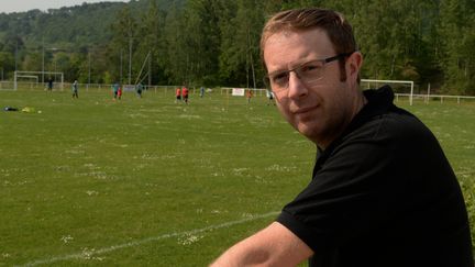 Yoann Lemaire, le président de l'association "Football ensemble", le 17 mai 2018. (KAREN KUBENA / MAXPPP)