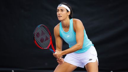 Caroline Garcia à l'entraînement, le 15 octobre 2022 à&nbsp;Guadalajara (Mexique).&nbsp; (ROB PRANGE / DPPI via AFP)