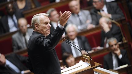 Le Premier ministre,&nbsp;Jean-Marc Ayrault, le 2 octobre 2012 &agrave; l'Assembl&eacute;e nationale. (LIONEL BONAVENTURE / AFP)