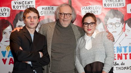 &nbsp; (Pascal Thomas entouré par Vincent Rottiers et Marilou Berry pour la sortie de "Valentin Valentin" © Maxppp)