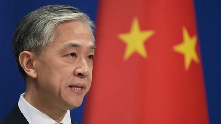 Le porte-parole du ministère chinois des Affaires étrangères, Wang Wenbin, à Pékin le 9 novembre 2020. (GREG BAKER / AFP)