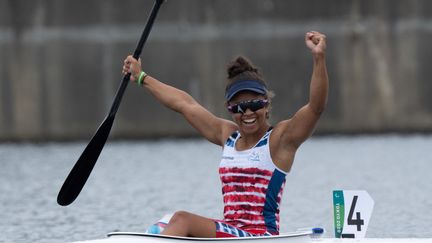 Nélia Barbosa aux Jeux Paralympique de Tokyo, le 4 septembre 2021. (YASUYOSHI CHIBA / AFP)