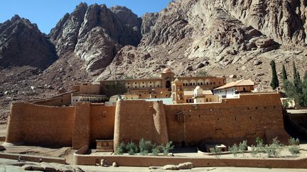 Vue générale du&nbsp;monastère de Sainte Catherine sur le Mont Sinaï, en Egypte, le 30 septembre 2016. (MAXPPP)