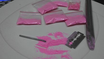 There "pink cocaine" appeared in France in 2021, according to the French Observatory of Drugs and Addictive Tendencies. (JOAQUIN SARMIENTO / AFP)