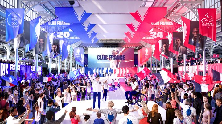 Visuel représentant le futur club France, qui accueillera les athlètes médaillés de l'équipe de France à la Villette lors des Jeux olympiques et paralympiques de Paris 2024. (Paris 2024)