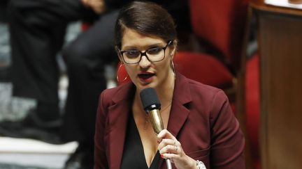 La secrétaire d'Etat à l'Egalité entre les femmes et les hommes, Marlène Schiappa, le 17 octobre 2017 à l'Assemblée nationale. (PATRICK KOVARIK / AFP)