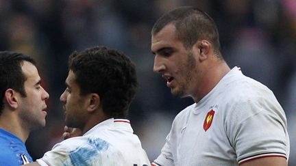 Wesley Fofana et Yoann Maestri lors de leur première sélection en équipe de France, contre l'Italie dans le Tournoi des 6 Nations 2012