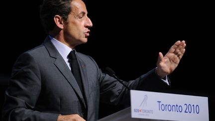 Nicolas Sarkozy au G20 à Toronto le 28 juin 2010 (AFP - ERIC FEFERBERG)