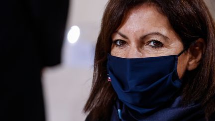 La maire de Paris, Anne Hidalgo, lors d'une cérémonie en hommage à Maurice Genevoix, au Panthéon, le 11 novembre 2020. (LUDOVIC MARIN / POOL / AFP)