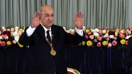 Le président algérien Abdelmajid Tebboune lors d'une cérémonie à Alger (Algérie) le 19 décembre 2019 (MOHAMED MESSARA / EPA)