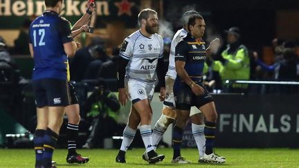 François Steyn, le Montpellierain, est exclu sur la pelouse du Leinster (PAUL FAITH / AFP)