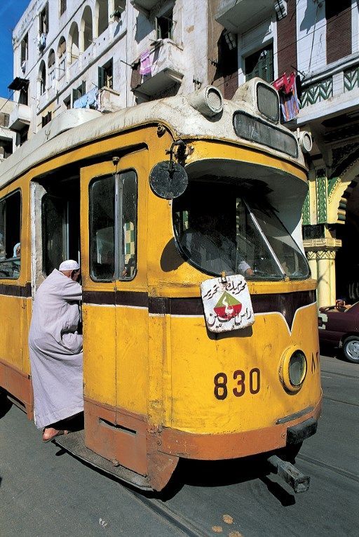 Le Tramway d'Alexandrie en 2006. Le plus vieux tramway d'Afrique a été rénové en 2018. (FRUMM John / hemis.fr / Hemis)