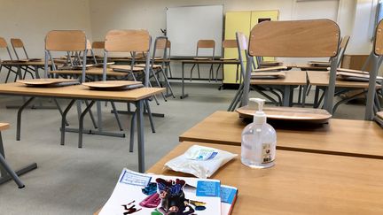 Une salle de classe du collège&nbsp;Paul Fort, à Montlhéry, dans l'Essonne.&nbsp; (NOEMIE BONNIN / RADIO FRANCE)