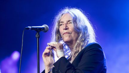 Patti Smith sur scène au Cambridge Folk Festival le 4 août 2018
 (Pete Doherty / Photoshot / MaxPPP)