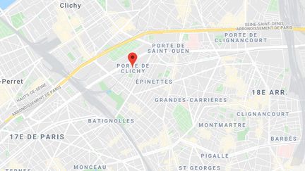 L'accident s'est produit près de la porte de Clichy, dans le 17e&nbsp;arrondissement de Paris. (GOOGLE MAPS)