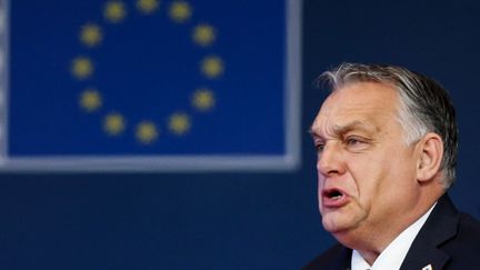 Le Premier ministre hongrois, Viktor Orban, à Bruxelles (Belgique), le 15 décembre 2021. (JOHANNA GERON / AFP)