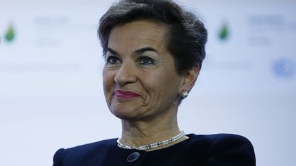 Christiana Figueres, née en 1956, a été secrétaire exécutive de la Convention-cadre des Nations Unies sur les changements climatiques de juillet 2010 à juillet 2016 (ici à Paris, le 30 novembre 2015, durant la COP21). (THOMAS SAMSON / AFP)