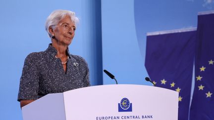 La présidente de la Banque centrale européenne, Christine Lagarde, à Francfort, en Allemagne, le 12 septembre 2024. (DANIEL ROLAND / AFP)