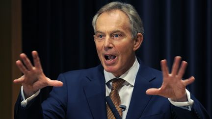 L'ancien Premier ministre britannique Tony Blair lors d'un discours &agrave; l'universit&eacute; de Hong Kong, le 14 juin 2012. (ANTONY DICKSON / AFP)