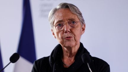 La Première ministre, Elisabeth Borne, le 10 février 2023 à Paris. (GEOFFROY VAN DER HASSELT / AFP)