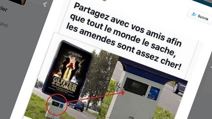 &nbsp; (Un faux radar partagé depuis trois ans sur facebook et Twitter © Capture d'écran Twitter)