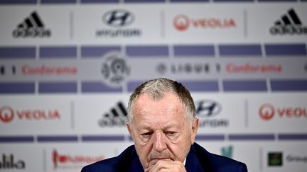 Jean-Michel Aulas, le 13 février 2020, à&nbsp;Decines-Charpieu, près de Lyon. (JEFF PACHOUD / AFP)