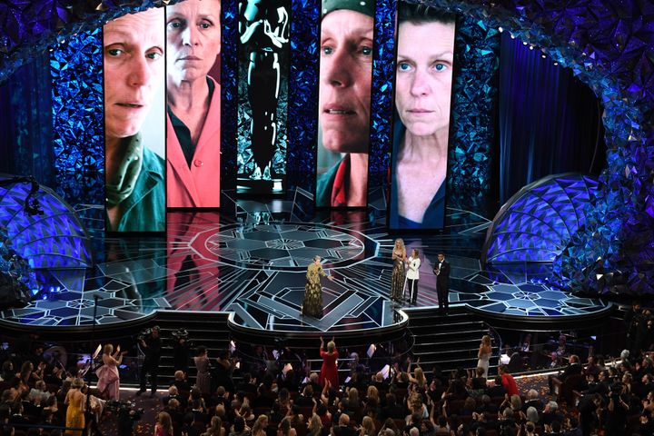 Oscars 2018 : l'actrice Frances McDormand pendant son discours.
 (MARK RALSTON / AFP)