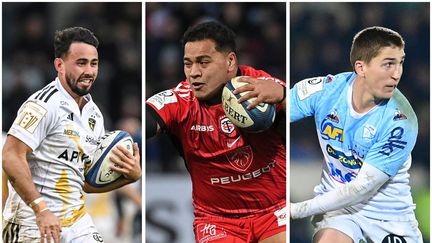 Antoine Hastoy (Stade rochelais), David Ainu'u (Stade toulousain) et Thomas Dolhagaray (Bayonne) lors de la dernière journée de phase de poules de Champions Cup, dimanche 21 janvier. (AFP)