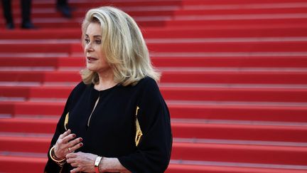 L'actrice Catherine Deneuve à la 77e édition du Festival de Cannes, le 23 mai 2024 (VALERY HACHE / AFP)