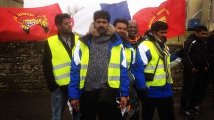 Vendredi 17 f&eacute;vrier, Sarre-Union. Des tigres tamuls marchent de Bruxelles &agrave; Gen&egrave;ve. (RAPHAËL KRAFFT ET ALEXIS MONCHOVET)