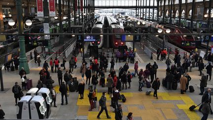 La gare du Nord lors de la précédente journée de grève à la SNCF, le 4 avril 2018 (CHRISTOPHE ARCHAMBAULT / AFP)