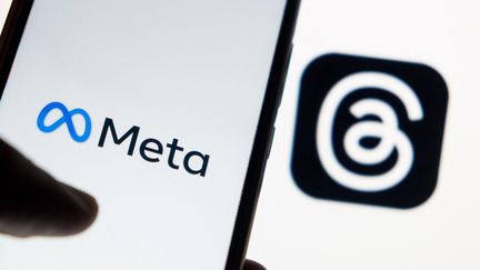 The logos of Meta and the social network Threads.  (NIKOLAS KOKOVLIS / NURPHOTO)