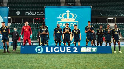 Les joueurs du Pau football club lors de leur rencontre contre Sochaux, le 15 décembre 2020, à Pau (Pyrénées-Atlantiques). (PAU FC)