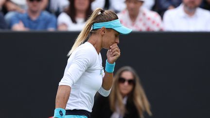 La joueuse de tennis ukrainienne Lesia Tusrenko lors du tournoi de Birmingham le 13 juin 2022 (ADRIAN DENNIS / AFP)