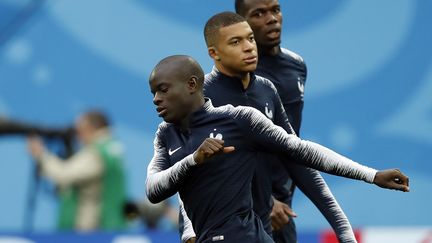 Kanté Mbappé et Pogba font partie du onze de cette Coupe du monde (ODD ANDERSEN / AFP)