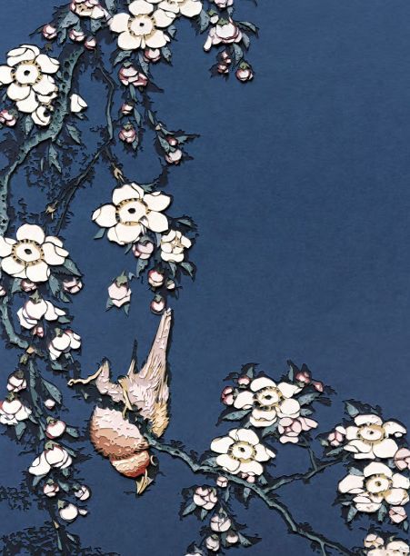 Vik Muniz : "Bulfinch and Weeping Cherry", 2012
 (Atelier Cyclope, Paris)