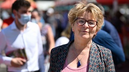 Marie-Guite Dufay, la présidente socialiste du conseil régional de Bourgogne-Franche-Comté, le 3 juin 2021. (SEBASTIEN BOZON / AFP)