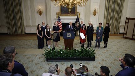 U.S. President Joe Biden speaks on the prisoner swap with Russia and Belarus, alongside family members of the affected U.S. citizens, in Washington, August 1, 2024. (CHIP SOMODEVILLA / GETTY IMAGES NORTH AMERICA / AFP)