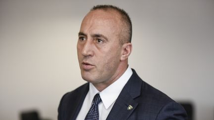 Le chef du gouvernement du&nbsp;Kosovo&nbsp;Ramush Haradinaj à&nbsp;Pristina, le 25 janvier 2019. (ARMEND NIMANI / AFP)