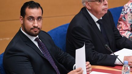 Alexandre Benalla devant la commission d'enquête sénatoriale le 19 septembre 2018. (ALAIN JOCARD / AFP)