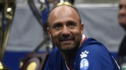 Christophe Dugarry, le 13 juillet 2018 à Moscou (Russie).&nbsp; (GABRIEL BOUYS / AFP)