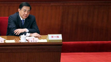 L'ancien dirigeant communiste chinois Bo Xilai, exclu du Parti communiste chinois fin septembre 2012, assiste &agrave; un congr&egrave;s du parti le 9 mars 2012. (WANG ZHOU BJ / IMAGINECHINA)