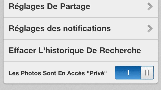 Les param&egrave;tres de confidentialit&eacute; de l'application Instagram. (FTVI)