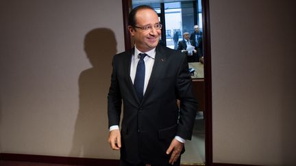 Fran&ccedil;ois Hollande, le 23 novembre 2012 &agrave; Bruxelles&nbsp;(Belgique), lors du sommet consacr&eacute; au budget de l'UE. (BERTRAND LANGLOIS / AFP)