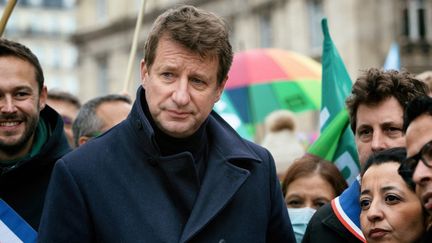 Le candidat écologiste à la présidentielle, Yannick Jadot, à Paris, le 12 mars 2022. (MARTIN NODA / HANS LUCAS / AFP)