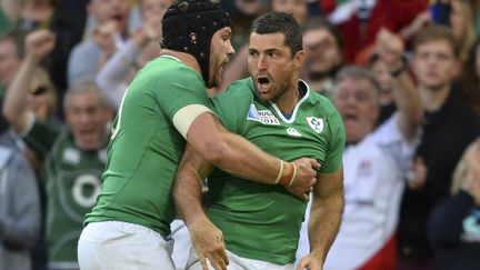 La joie des Irlandais, tombeurs des Australiens (GLYN KIRK / AFP)